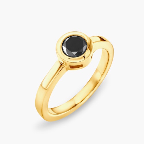 Pierścionek zaręczynowy SAVICKI: złoty, czarny diament